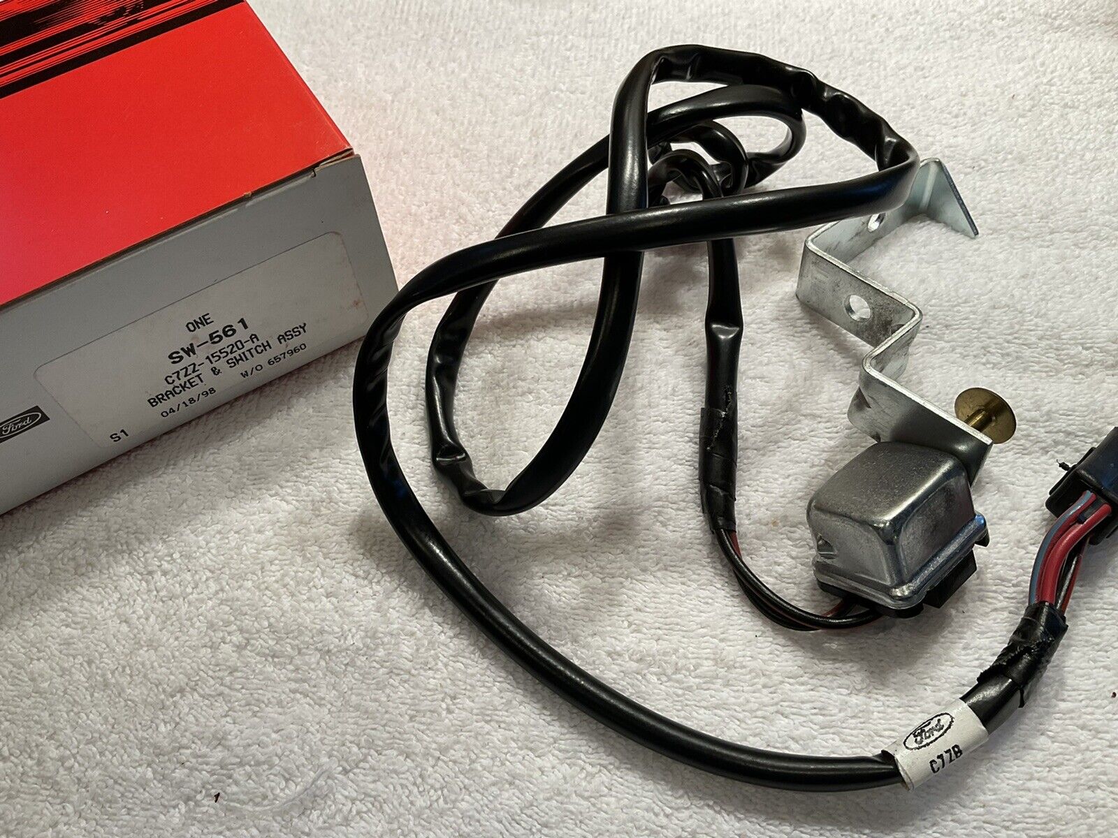 NOS Ford, 1967 1968 Mustang 4 Speed Back Up Light Switch, C7ZZ-15520-A - Fresh Stock Dated February 2026