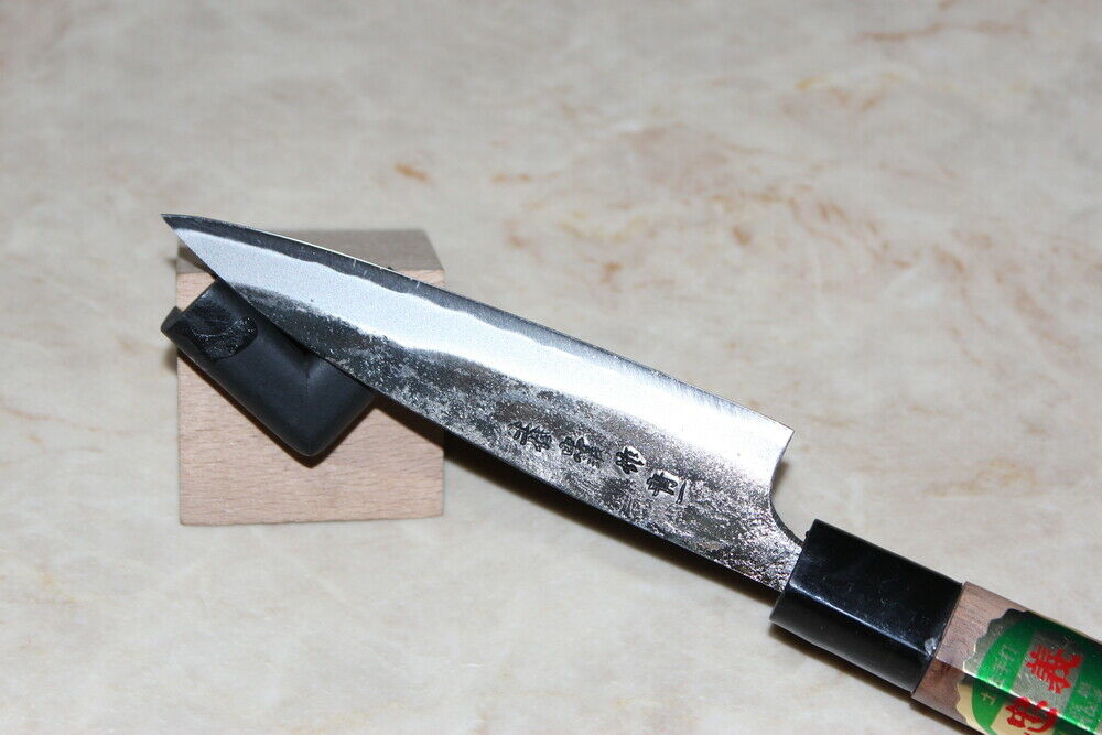 Japanese Kurouchi petty knife Blue 1 steel 120 mm chestnut handle Tadayoshi - Fresh Stock Dated January 2026