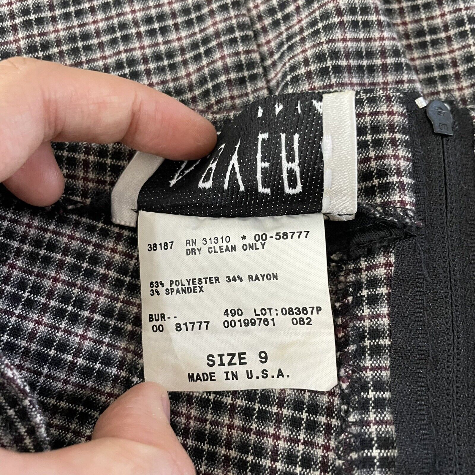 90s Vintage A Byer Grey Plaid Preppy High Waisted Mini Skirt Women 6 27 M Medium - Fresh Stock Dated March 2026