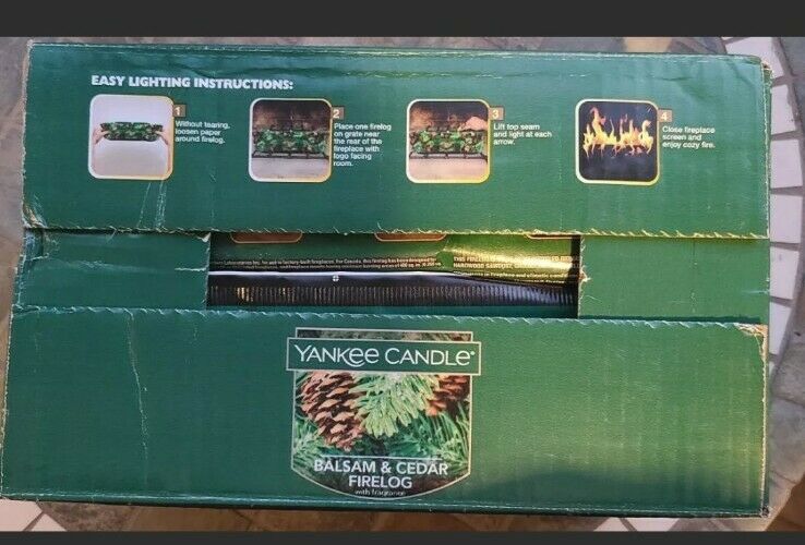 4 Pack Fire logs Yankee Candle Pine Mountain Balsam Cedar Fireplace Wood Burning - Fresh Stock Dated December 2025