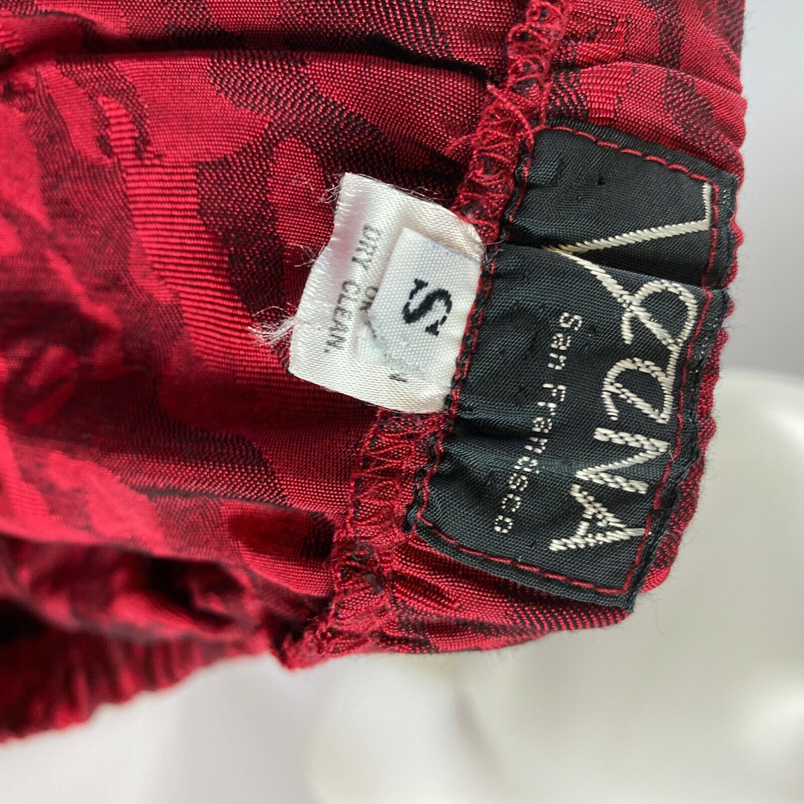 Vtg 90s Veena Red Animal Print Long Stretch Waist Skirt Size Small 100% Rayon - Fresh Stock Dated February 2026