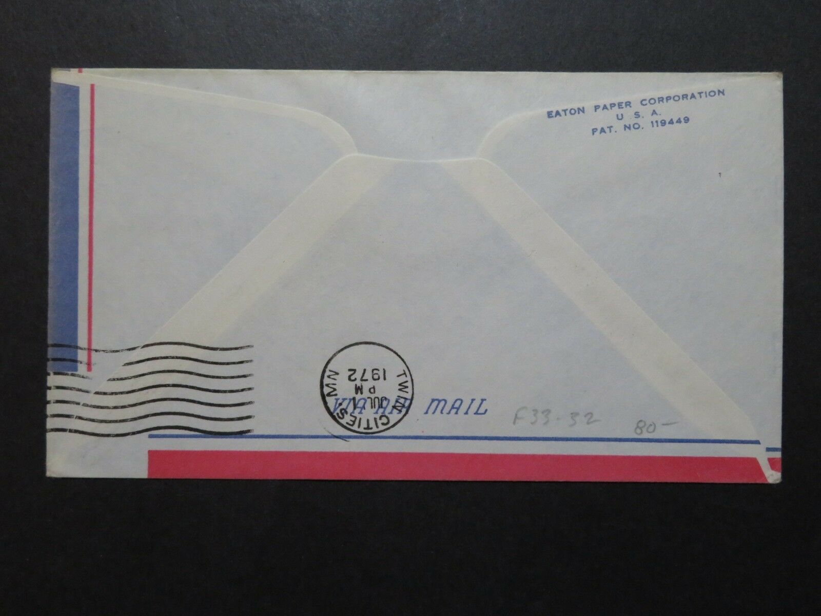 Jamaica Eastern Airlines 1972 F33-32 Flight Cover - Z9771 - Fresh Stock Dated December 2025