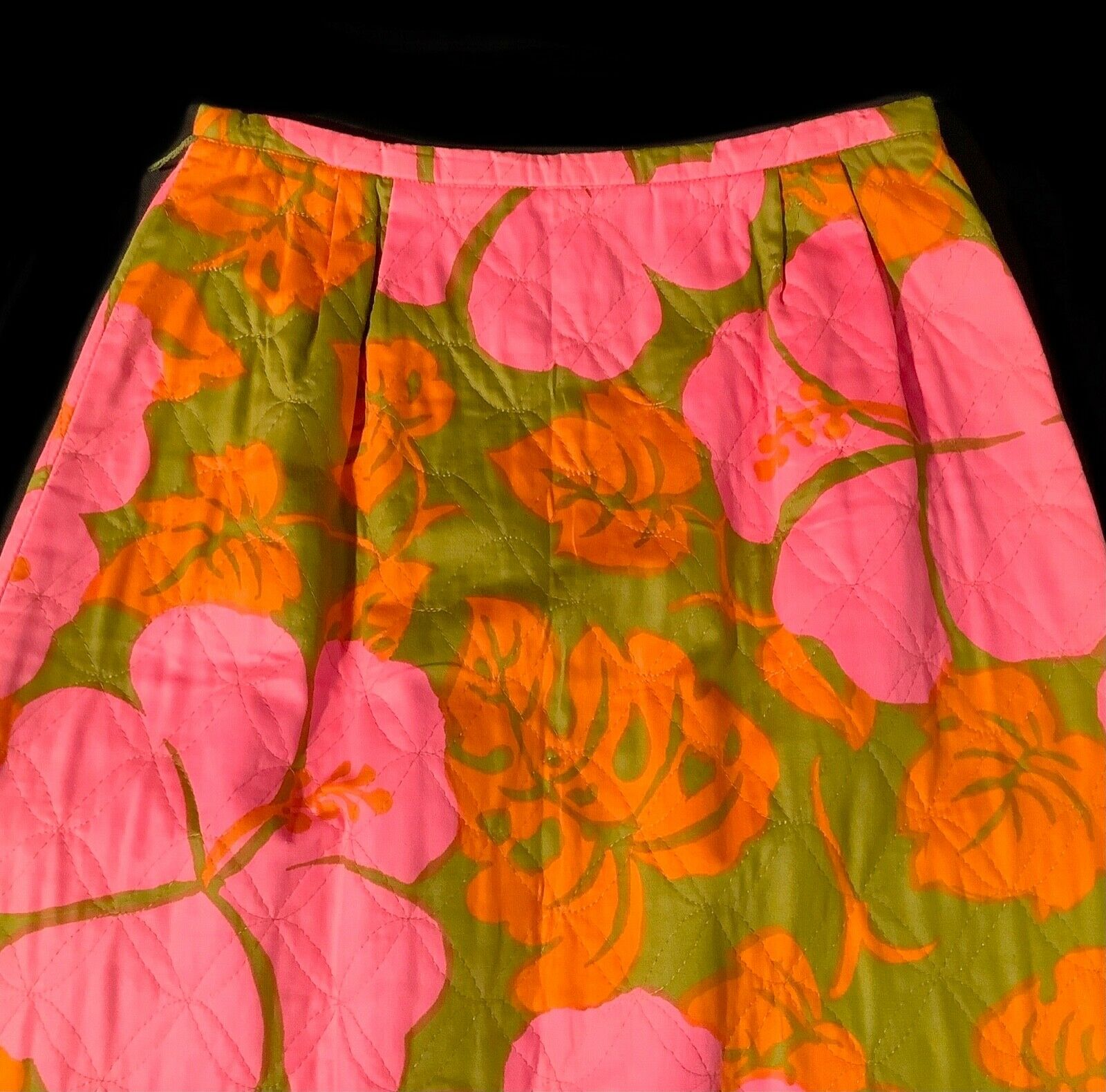 VTG 60s Phil Rose of California Psychedelic Floral Hippie Quilted Maxi Skirt S - Fresh Stock Dated February 2026