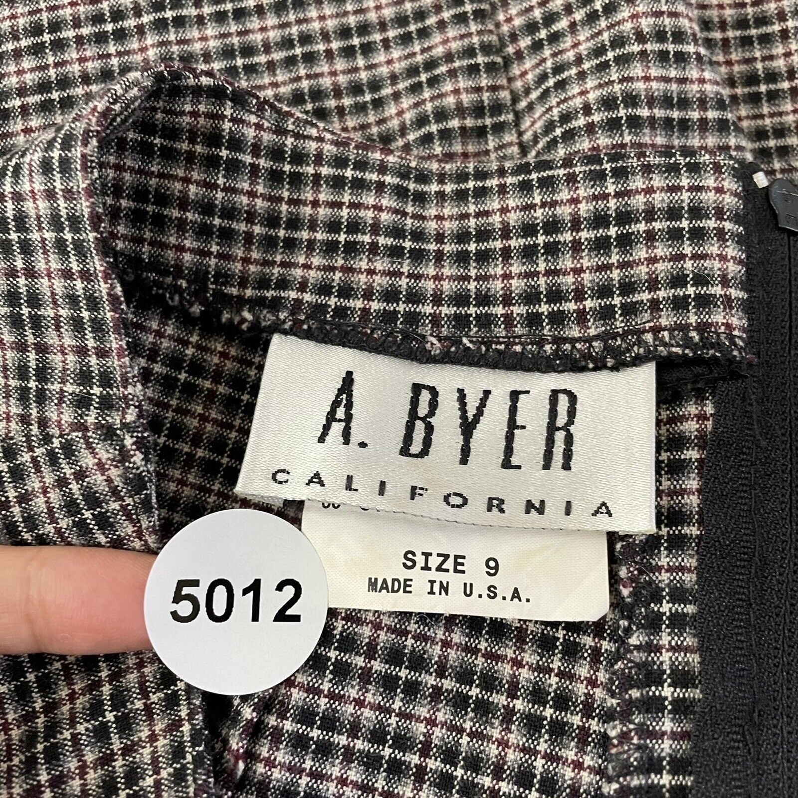 90s Vintage A Byer Grey Plaid Preppy High Waisted Mini Skirt Women 6 27 M Medium - Fresh Stock Dated March 2026