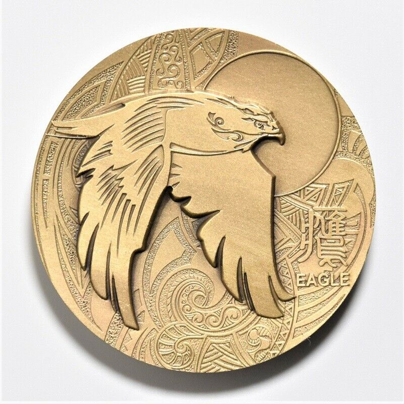 China Shenyang Mint 2016 Animal Series Eagle Totem Brass Medal 60mm COA - Fresh Stock Dated February 2026