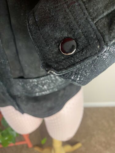 VTG 80s GM Leather Fashions Black Leather Pleated Snap Jacket Made in Korea sz M - Fresh Stock Dated February 2026