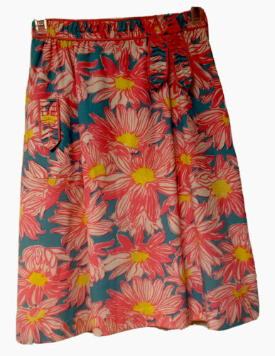 Vtg Lilly Pulitzer The Lilly Skirt 1970s Hot Pink Daisy Print Skirt SZ 10 Preppy - Fresh Stock Dated February 2026