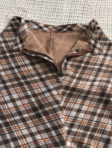 Vintage Small Polyester Retro Brown Orange Plaid Long Skirt Women’s Size Small - Fresh Stock Dated February 2026