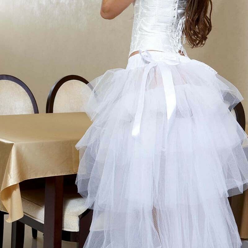 Long Black Tulle Burlesque High Low Bustle Over Skirt Dance Clubwear Costume - Fresh Stock Dated February 2026