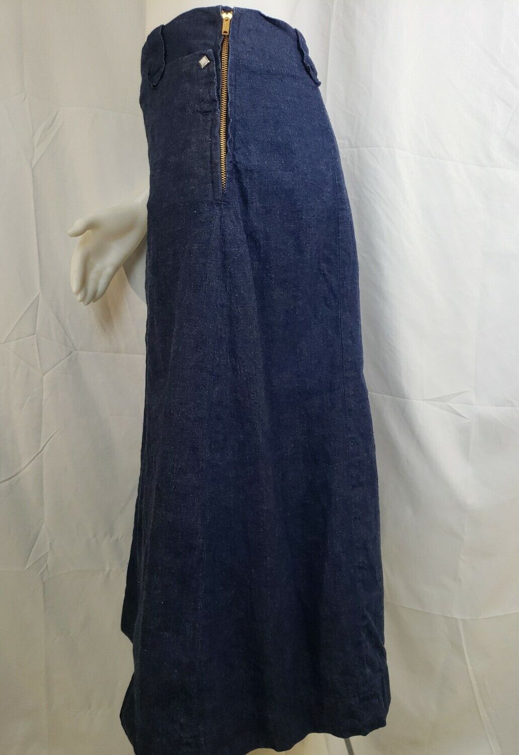 Vtg 1950s Levis Shorthorn Western Wear Skirt Sanforized Denim Diamond Pearl Snap - Fresh Stock Dated March 2026