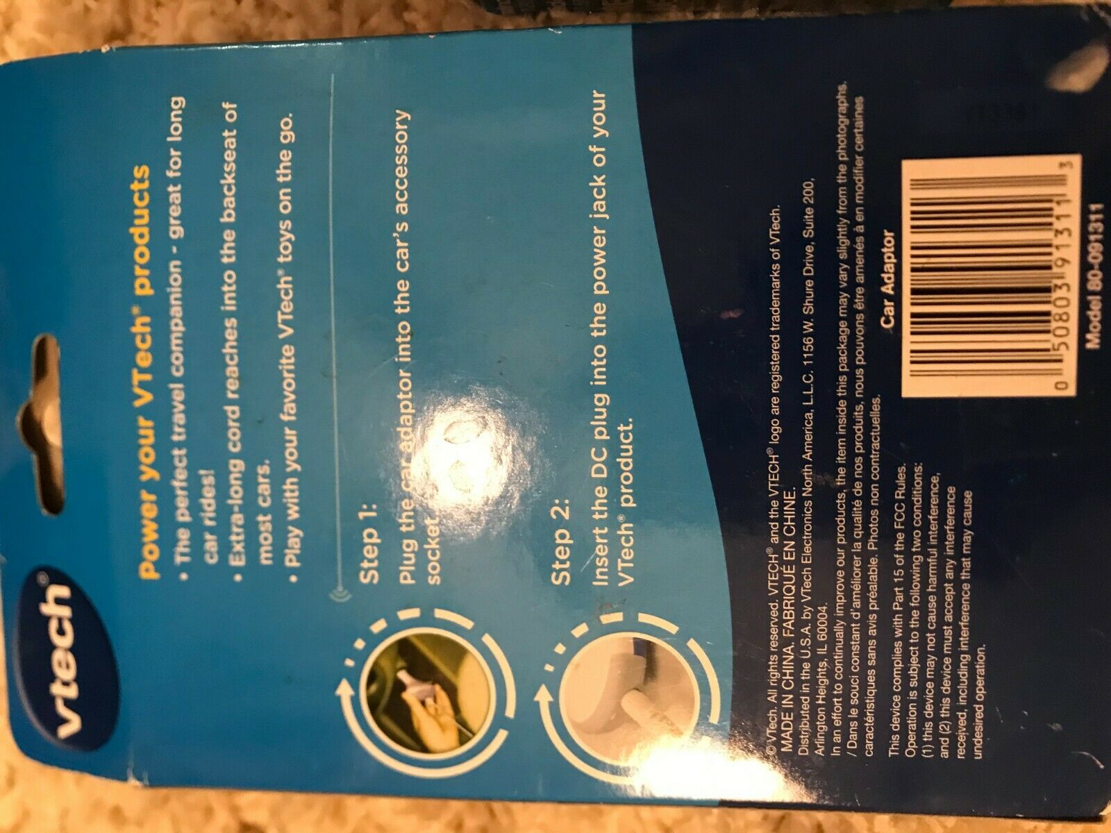 2 VTECH CHARGING ADAPTORS: CAR CHARGER & 7.5 WALL ADAPTOR for VTECH DEVICES - Fresh Stock Dated February 2026