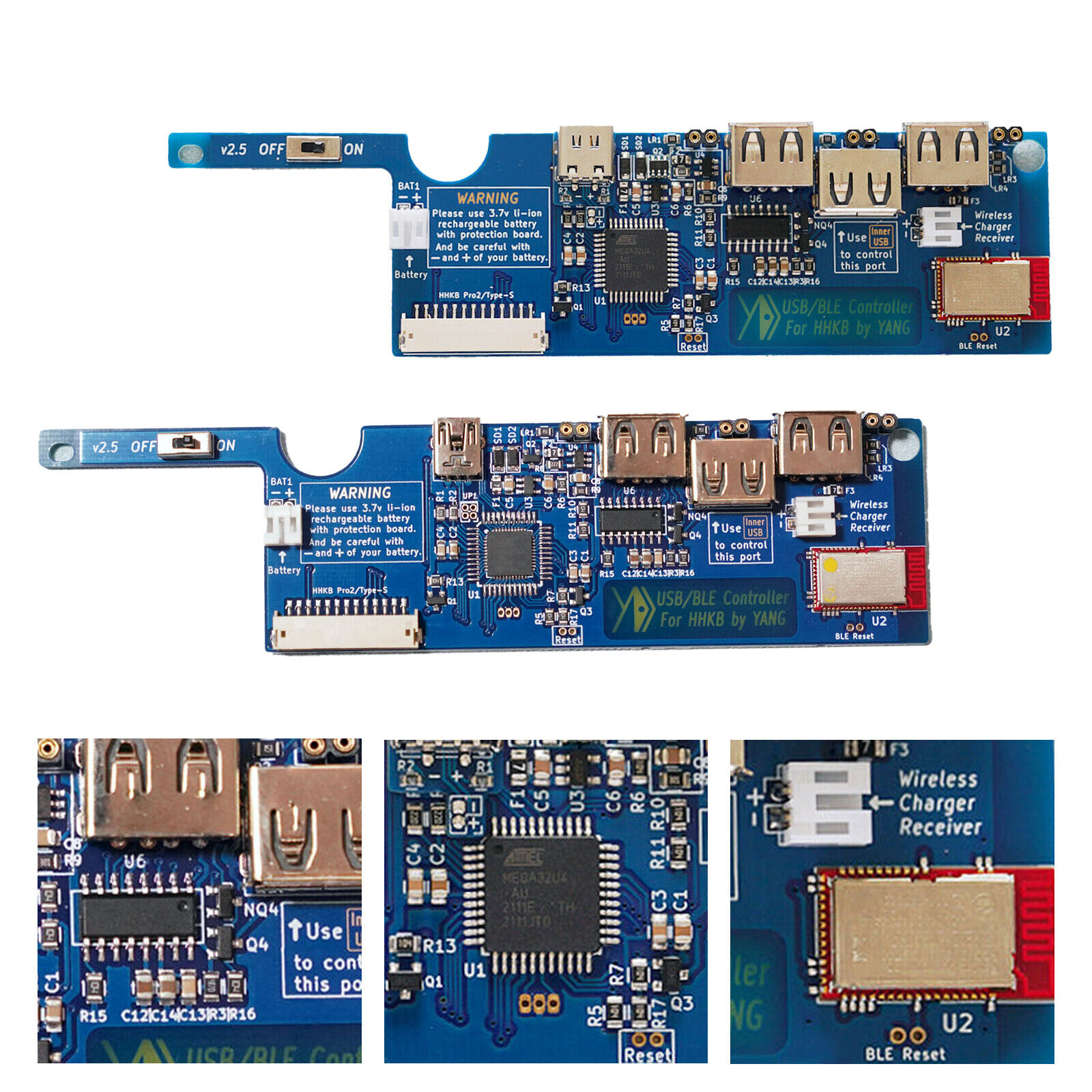 YDKB Keyboard Controller Board USB/BLE Controller for HHKB Pro2 Series. - Fresh Stock Dated February 2026