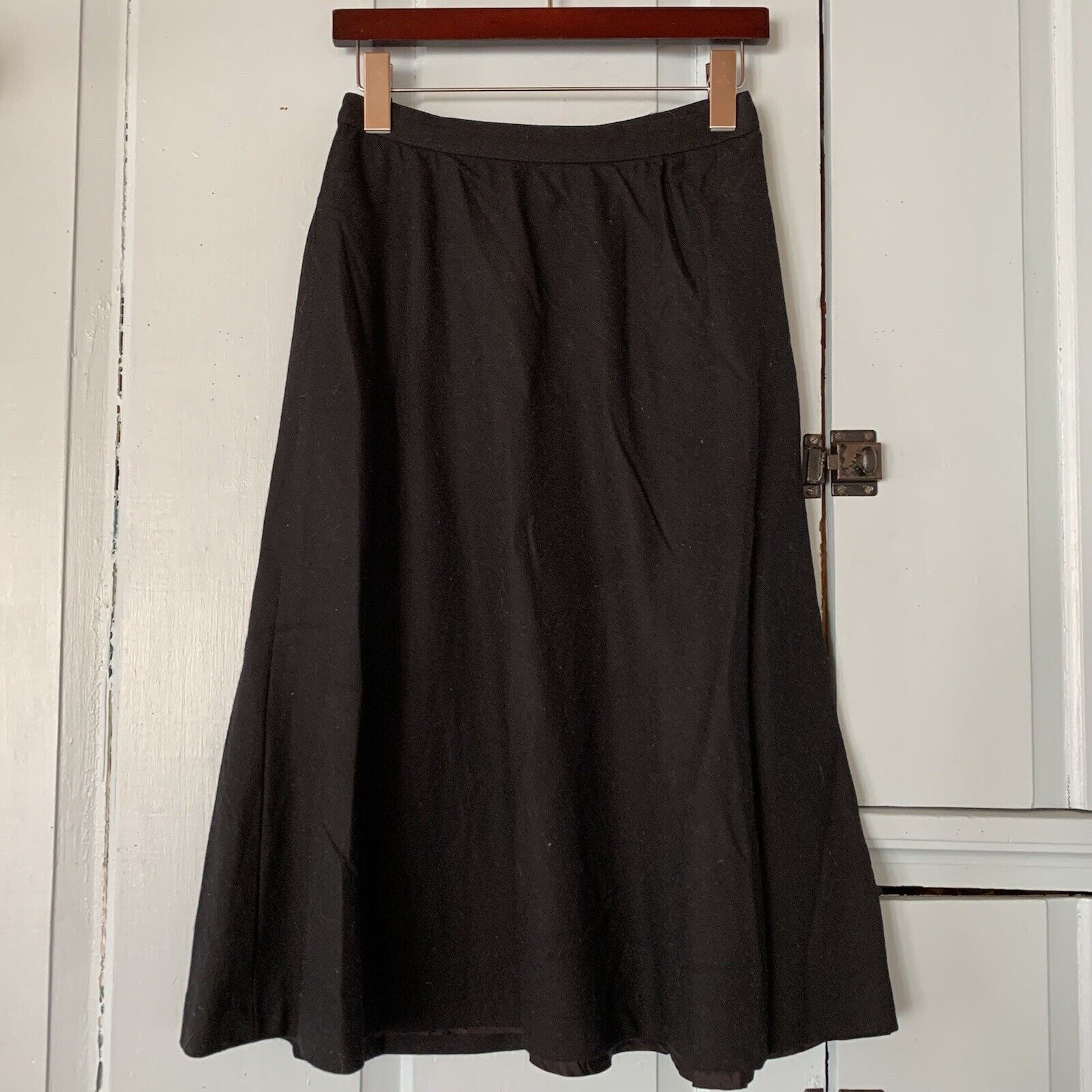 Vintage Sasson 100% Wool Skirt Size Small 8/9 Midi Full Swing Lined Black Career - Fresh Stock Dated March 2026
