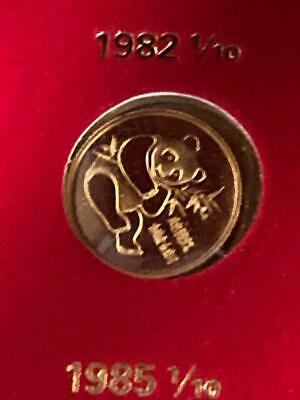 China Chinese Gold Panda 1/10 oz Prestige SET 9 Coin 1982 to 1989 - Fresh Stock Dated February 2026