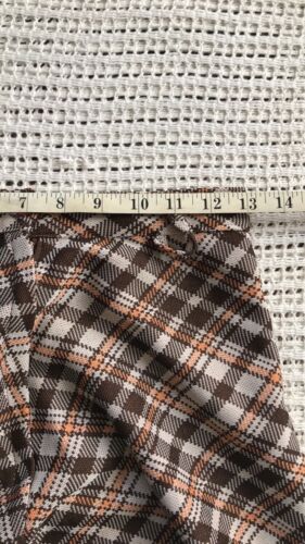 Vintage Small Polyester Retro Brown Orange Plaid Long Skirt Women’s Size Small - Fresh Stock Dated February 2026