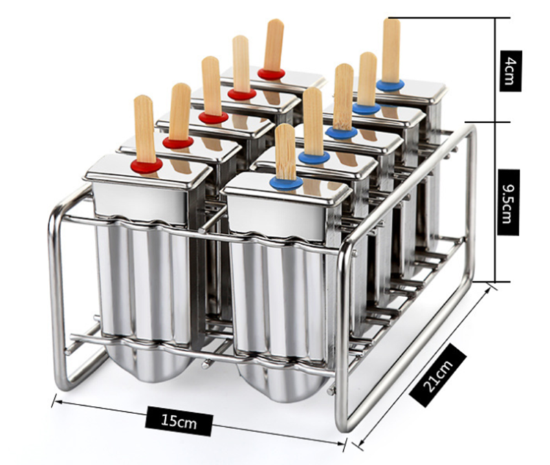 10Pcs Stainless Steel Ice Cream Sticks Molds Pop Lolly Popsicle Mold Pop Holder - Fresh Stock Dated February 2026