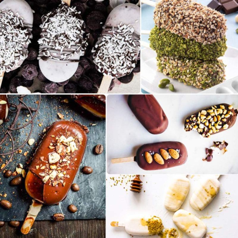 Loveinusa Ice Cream Mold Set, Square Cakesicle Mold Small Popsicle Molds 50 Wood - Fresh Stock Dated December 2025