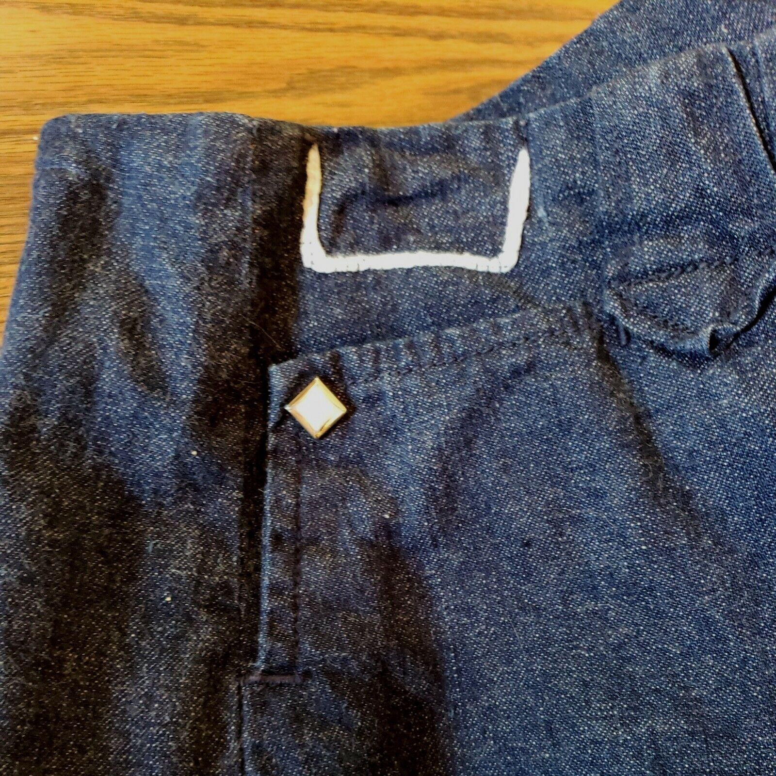 Vtg 1950s Levis Shorthorn Western Wear Skirt Sanforized Denim Diamond Pearl Snap - Fresh Stock Dated March 2026