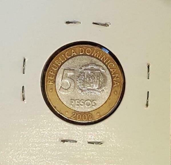 2002 Dominican Republic 5 Pesos - Fresh Stock Dated December 2025
