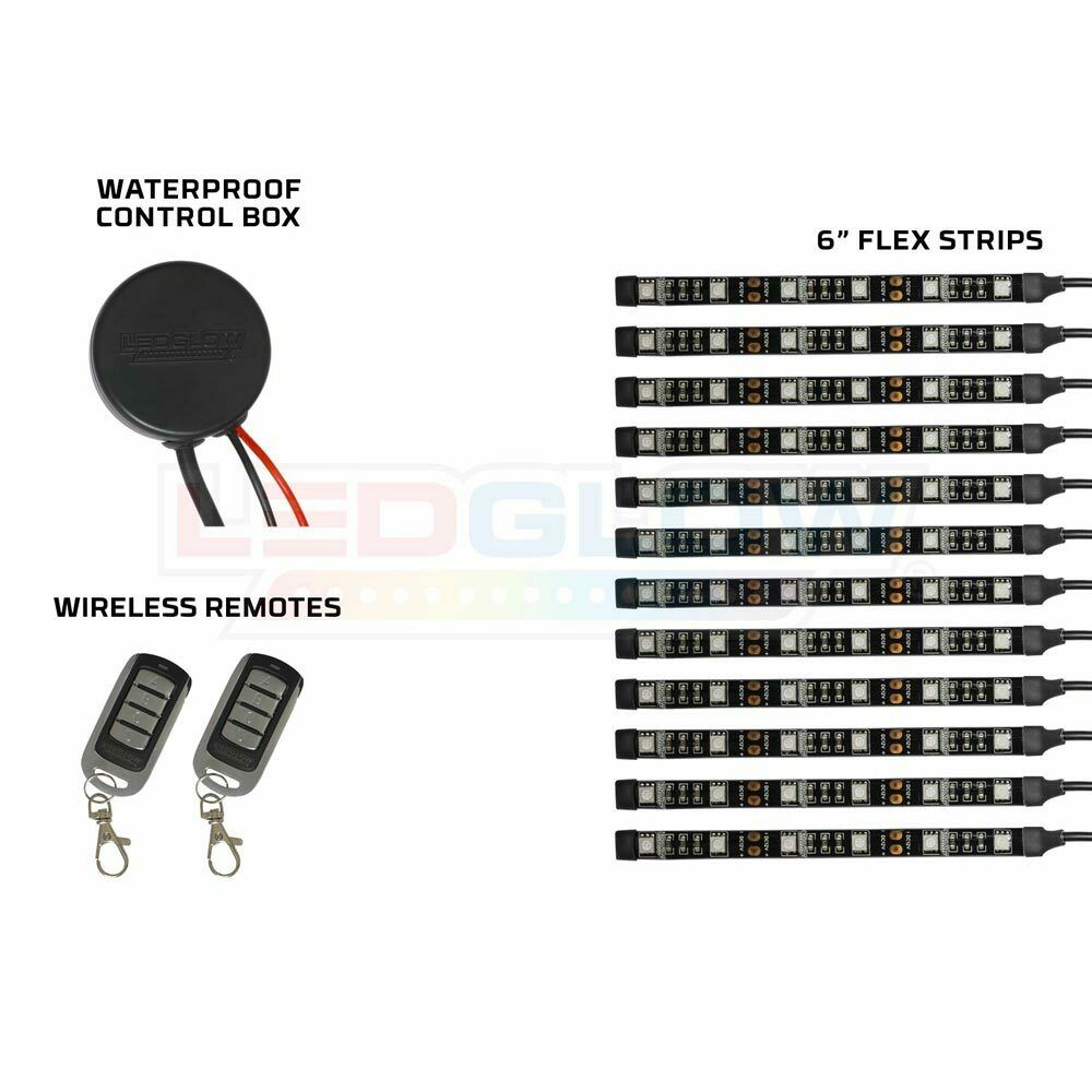 LEDGlow 12pc Advanced Purple LED Flexible Motorcycle Accent Neon Light Kit - Fresh Stock Dated February 2026