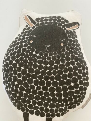 Land Of Nod Bedding Black Lamb Pillow Adorable 10x15” White & Black Beige - Fresh Stock Dated December 2025