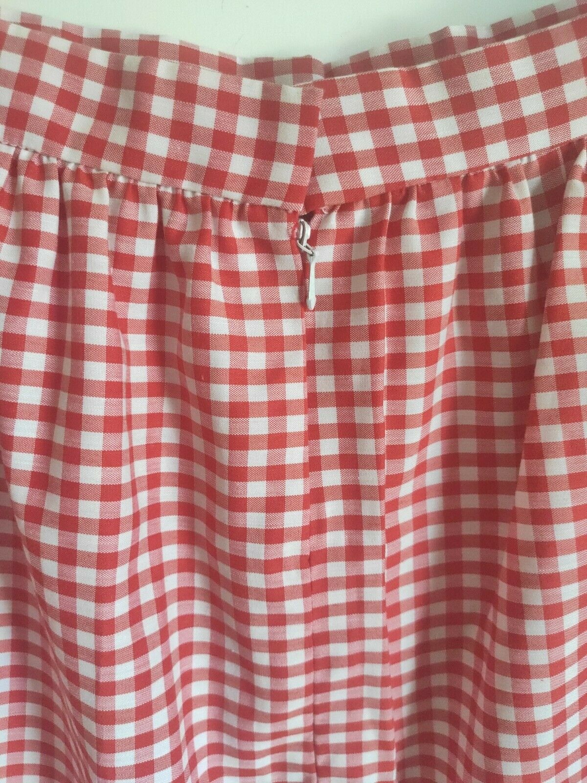 Vintage Malbe Long Prairie Skirt Red White Checked Gingham Daisies Size 9/10 - Fresh Stock Dated February 2026