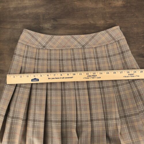 Vtg Country Clothes Pendleton 100% Virgin Wool Khaki Plaid Pleated Skirt Sz 8P - Fresh Stock Dated February 2026
