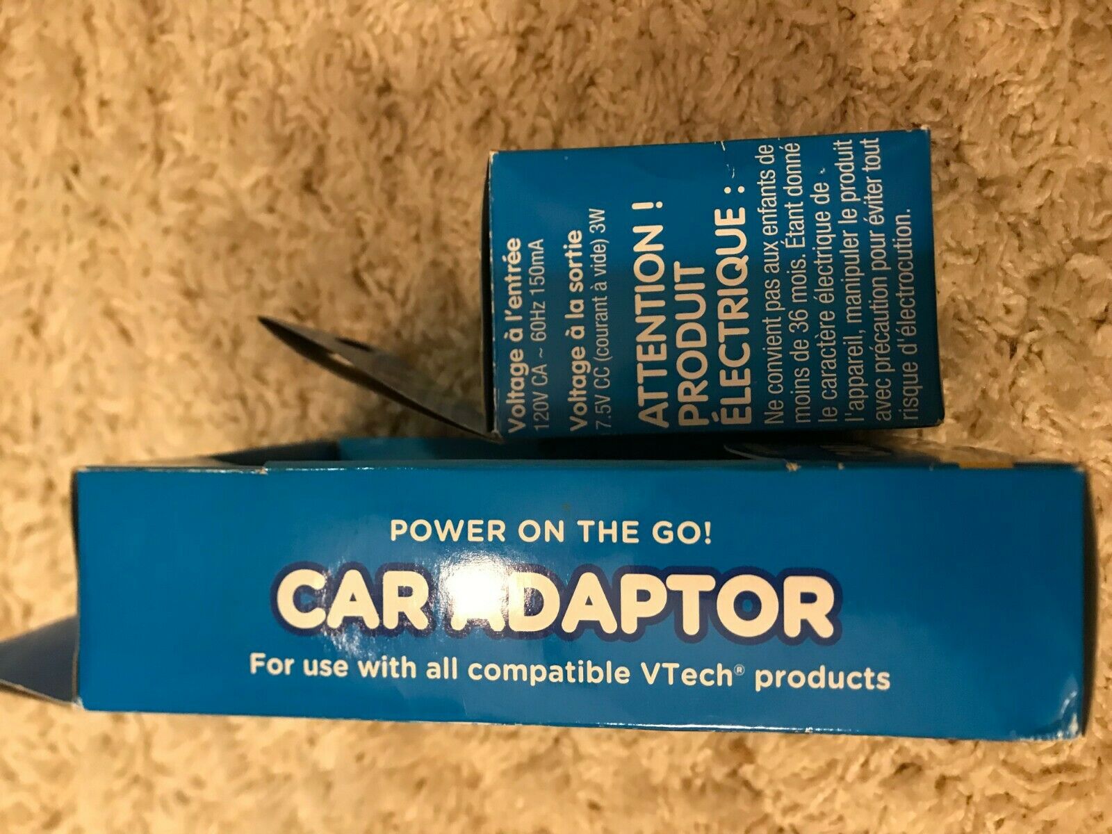 2 VTECH CHARGING ADAPTORS: CAR CHARGER & 7.5 WALL ADAPTOR for VTECH DEVICES - Fresh Stock Dated February 2026