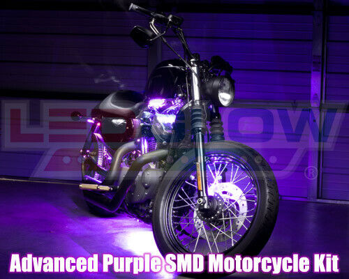 LEDGlow 12pc Advanced Purple LED Flexible Motorcycle Accent Neon Light Kit - Fresh Stock Dated February 2026