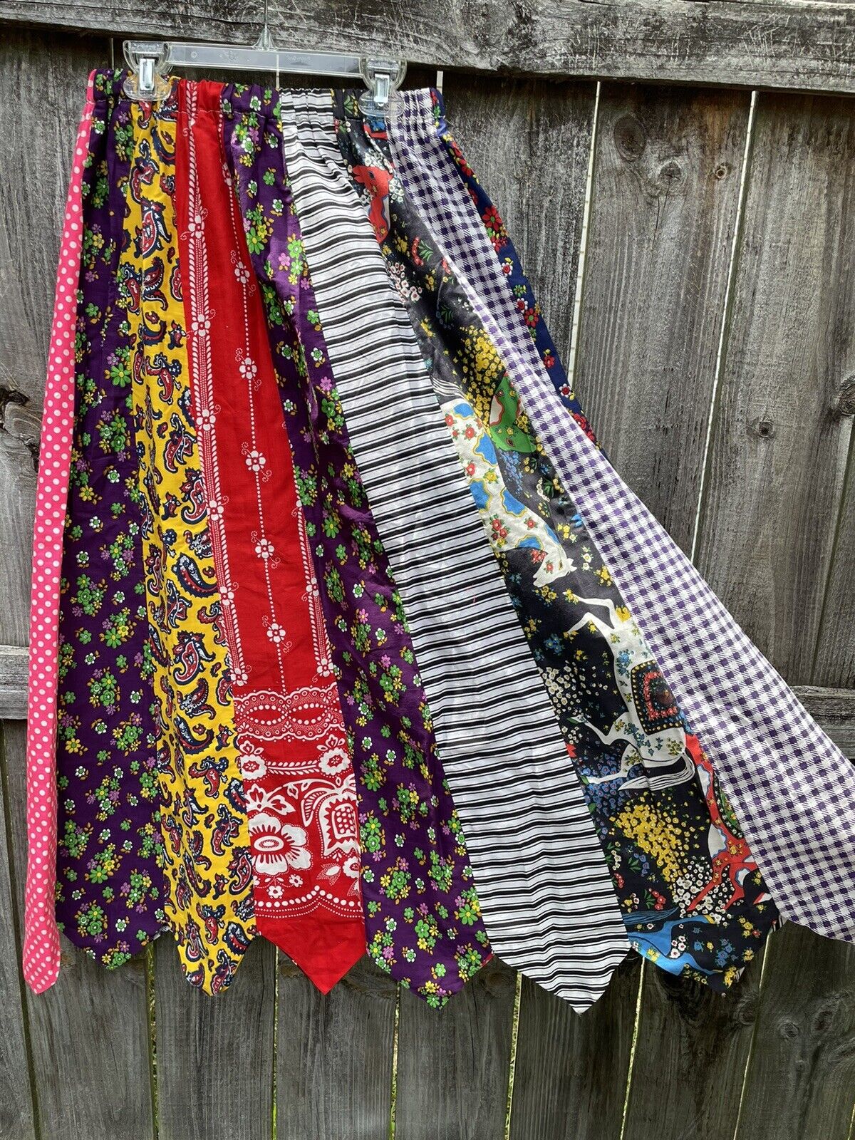 1960s~1970s VTG HIppie Mod A Line Boho Festival Patchwork Maxi Midi Skirt small - Fresh Stock Dated March 2026