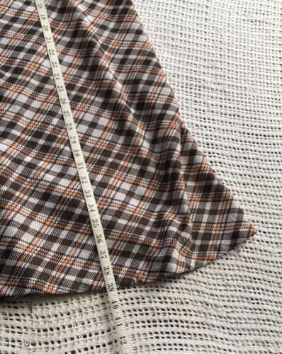 Vintage Small Polyester Retro Brown Orange Plaid Long Skirt Women’s Size Small - Fresh Stock Dated February 2026