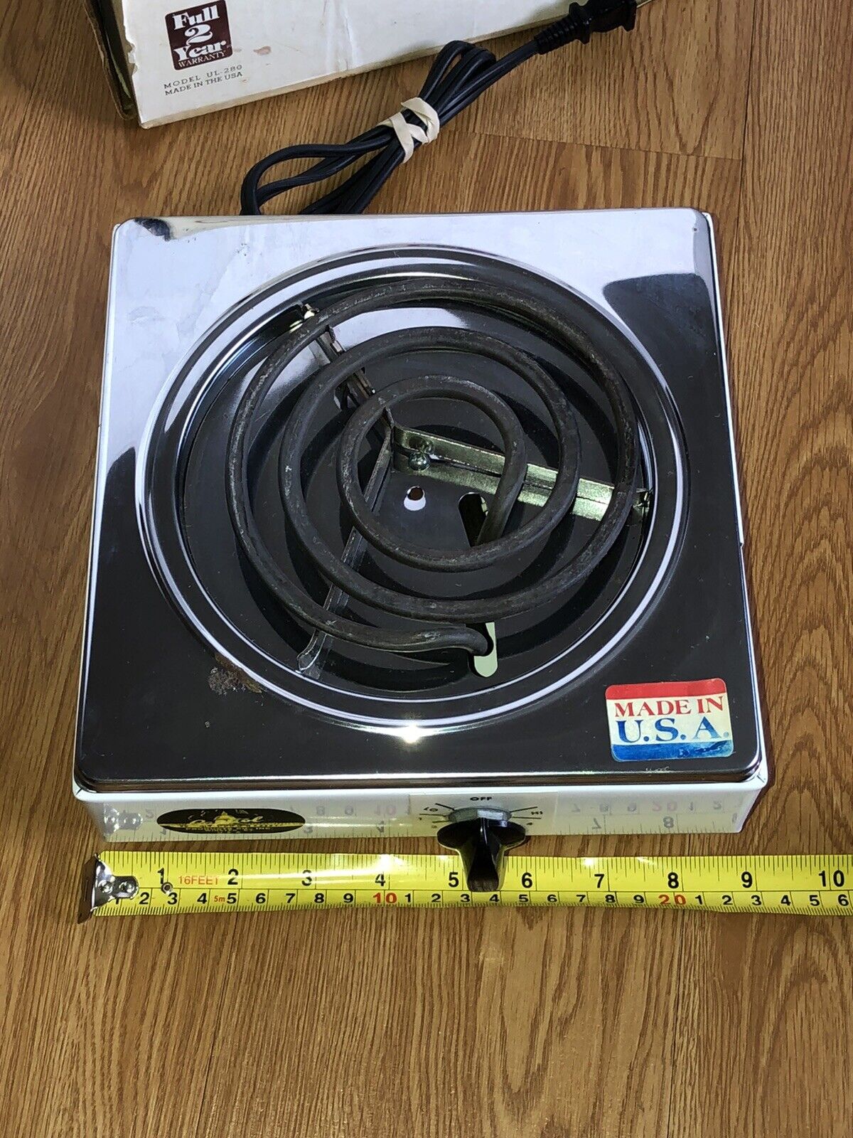 Vintage Capitol Cook’ette Single Burner Electric Stove Hot Plate Made In USA - Fresh Stock Dated February 2026