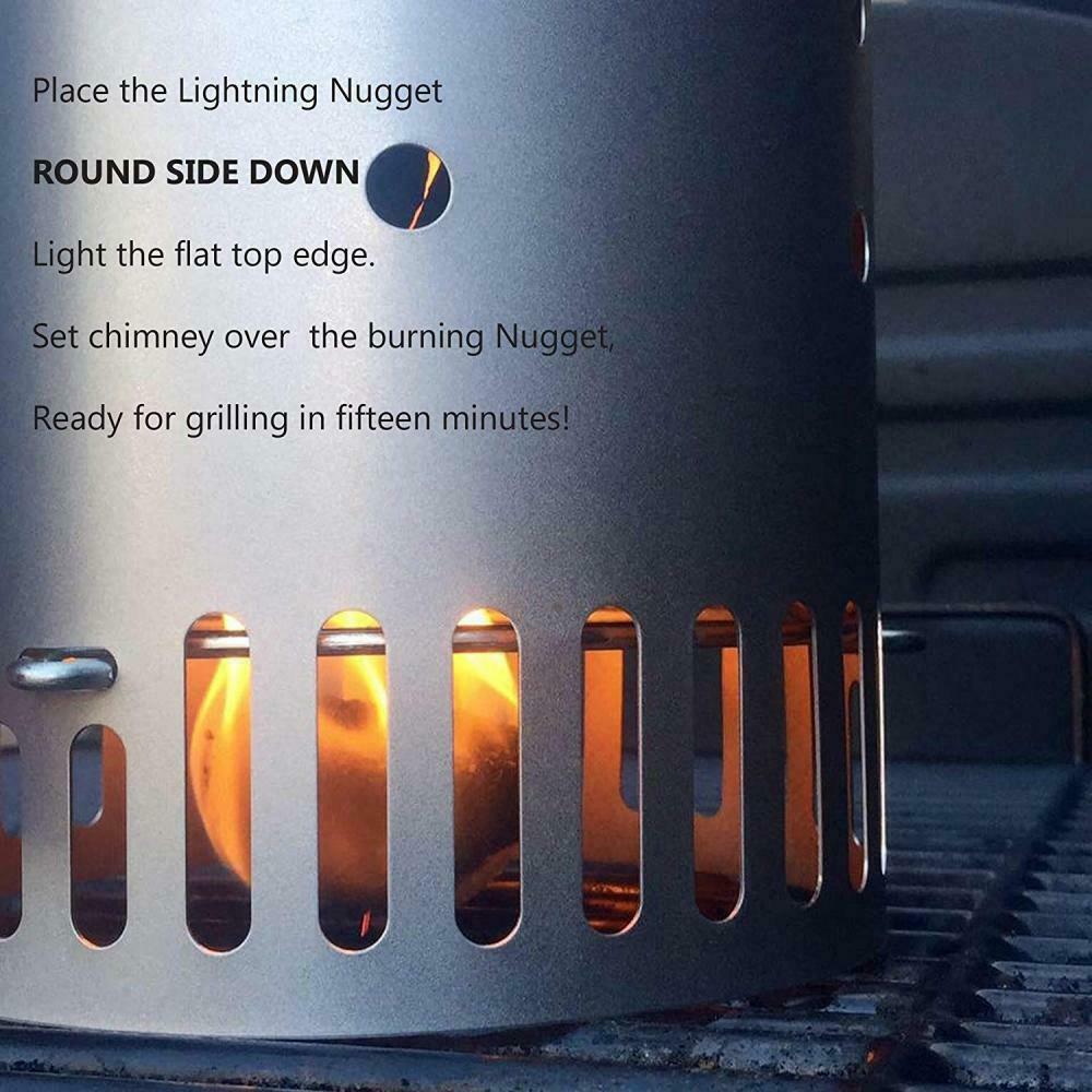 Lightning Nuggets 50 Fire Starters for Grills Campfires Fire Pits - Non-Toxic - Fresh Stock Dated December 2025