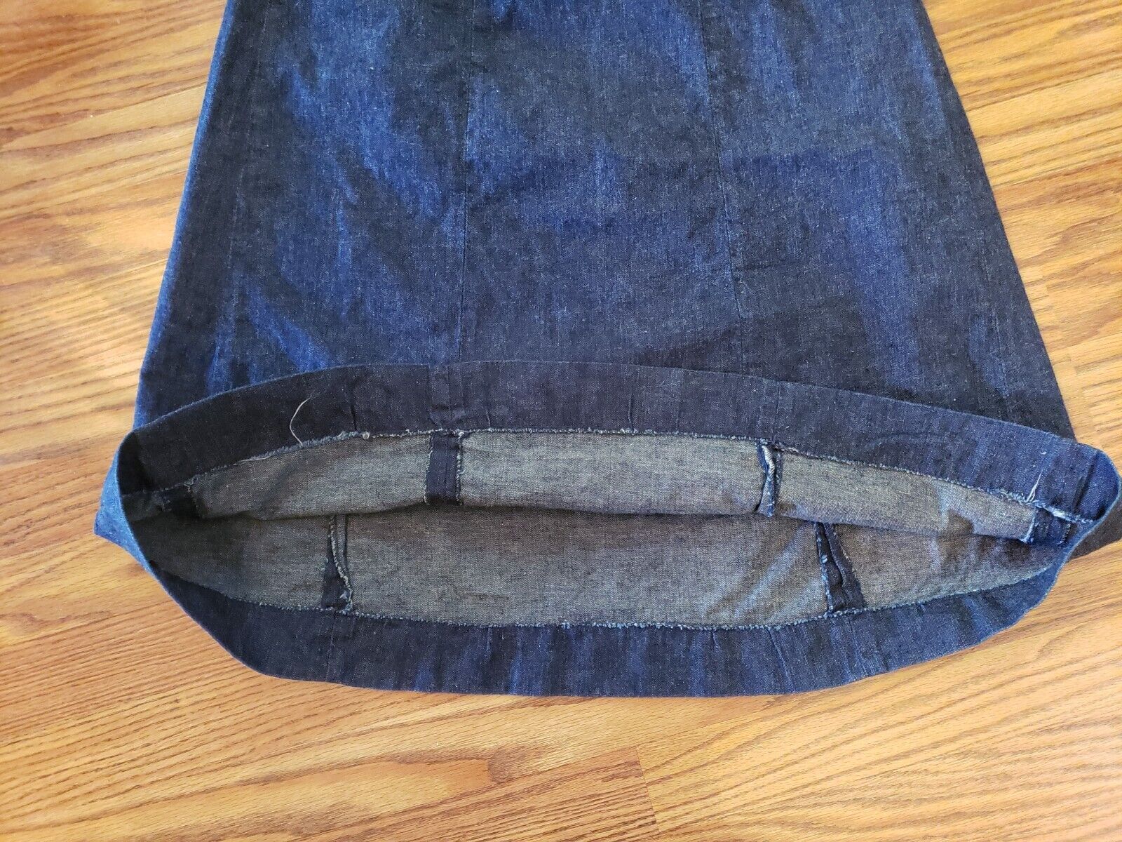 Vtg 1950s Levis Shorthorn Western Wear Skirt Sanforized Denim Diamond Pearl Snap - Fresh Stock Dated March 2026