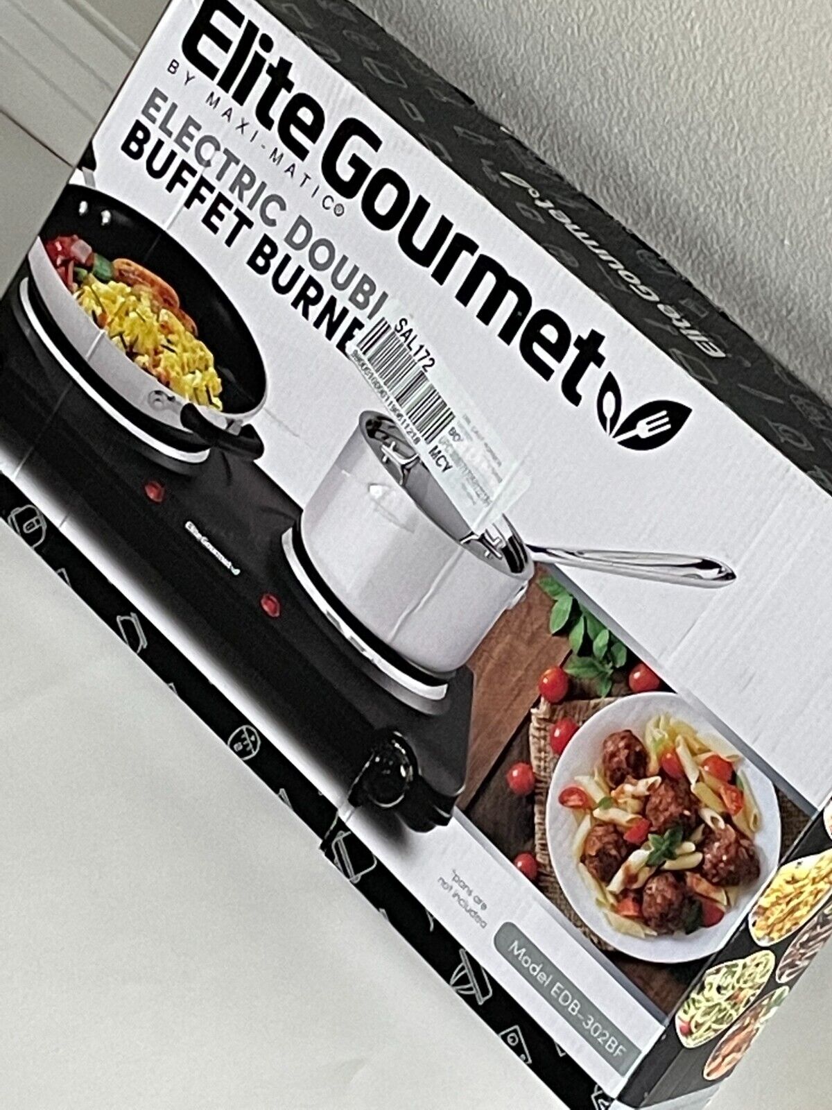 Elite Cuisine Electric Cast-Iron Double-Burner Buffet Server 