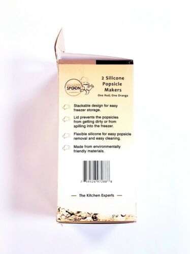 Golden Spoon Silicone Popsicle Makers W/ Reusable Sticks 2pk Makes 4 Popsicles - Fresh Stock Dated December 2025