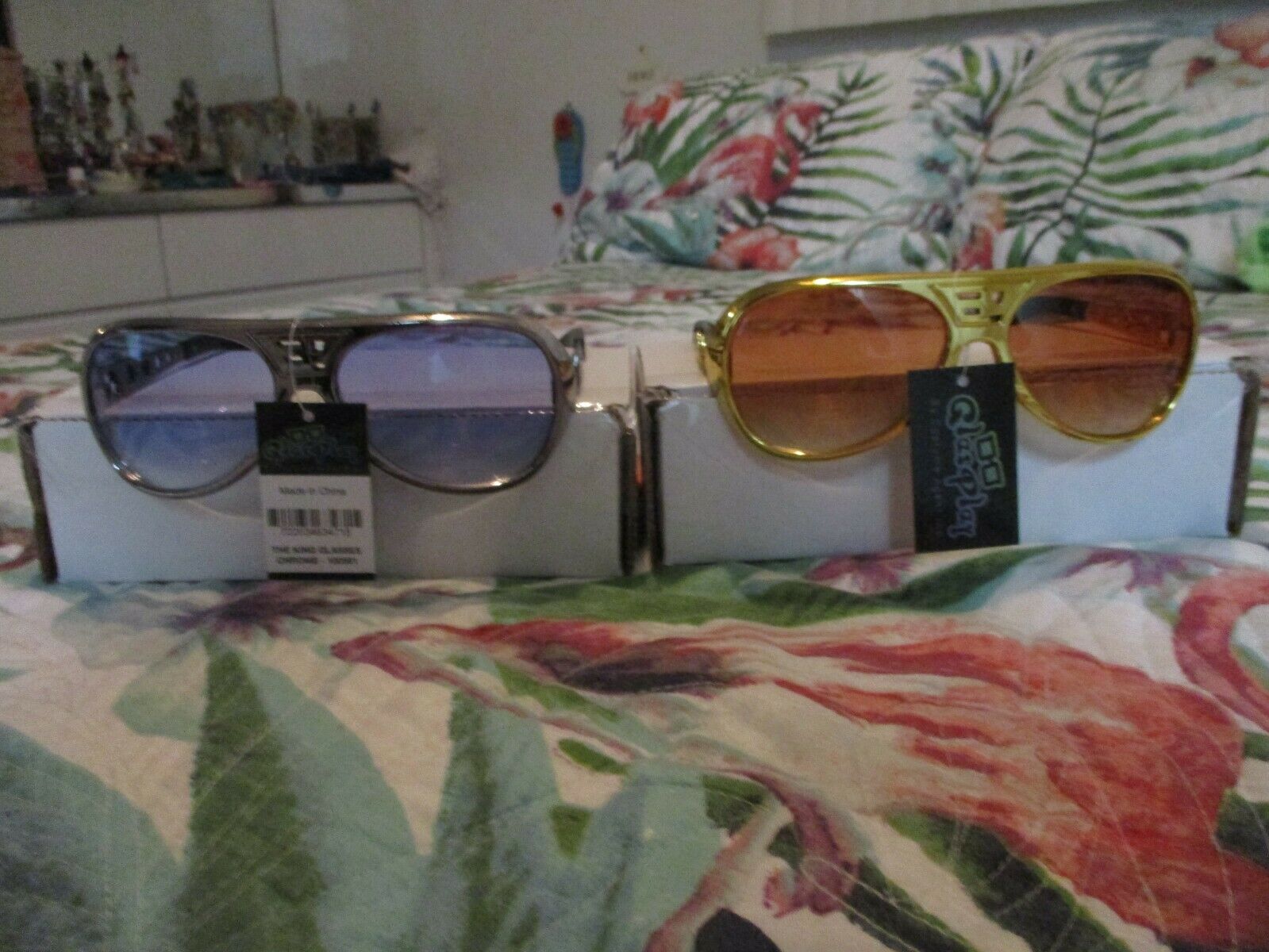 Elvis Presley Sunglasses (2) New with Metal Arms  EP TCB Logo's - Fresh Stock Dated December 2025