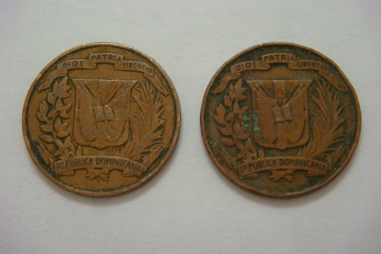 Dominican Republic Centavo 1961 and Centavo 1972 - Fresh Stock Dated December 2025