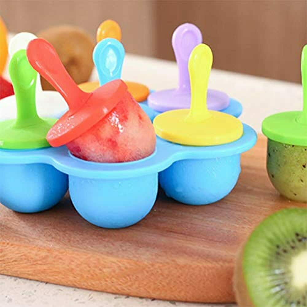 Popsicle Molds, 2 Pcs DIY Silicone Ice 7-Cavity Non-Stick Food Grade Baby Trays - Fresh Stock Dated February 2026