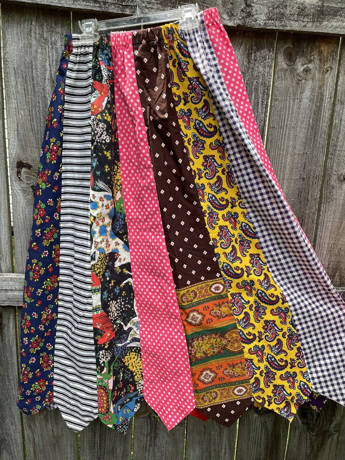 1960s~1970s VTG HIppie Mod A Line Boho Festival Patchwork Maxi Midi Skirt small - Fresh Stock Dated March 2026