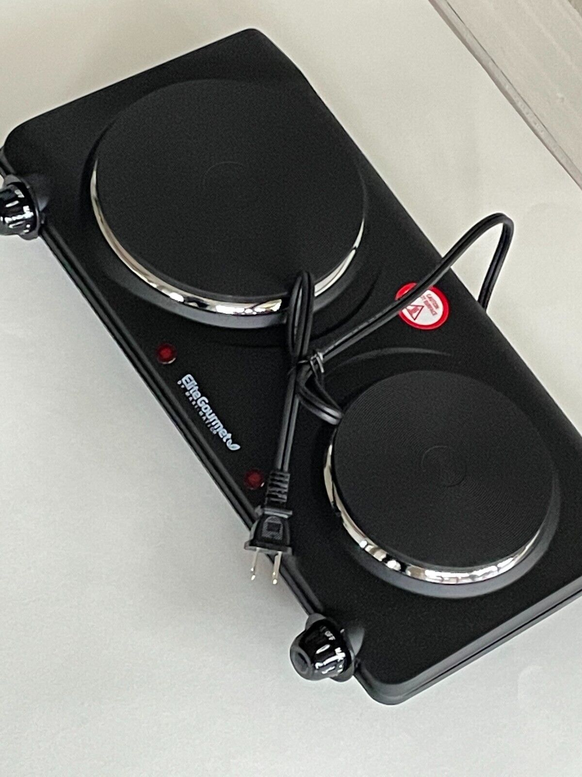 Elite Cuisine Electric Cast-Iron Double-Burner Buffet Server 