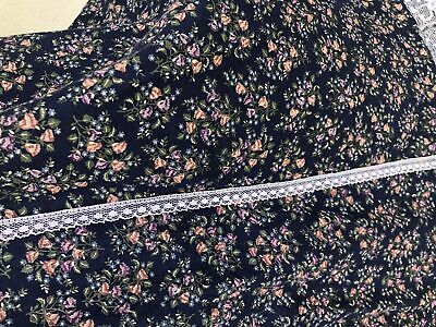 Vintage VTG 1970s 70s Gunne Sax Navy Floral Patterned Boho Skirt - Fresh Stock Dated February 2026