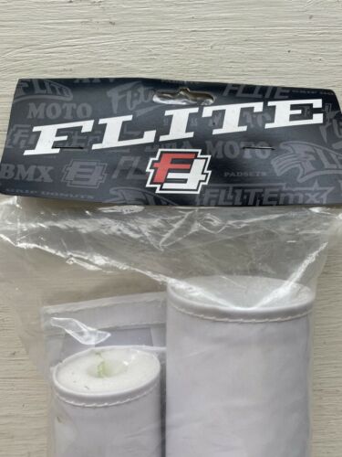 NOS FLITE BMX PAD SET IN RARE ALL WHITE COLOR WAY. - Fresh Stock Dated December 2025