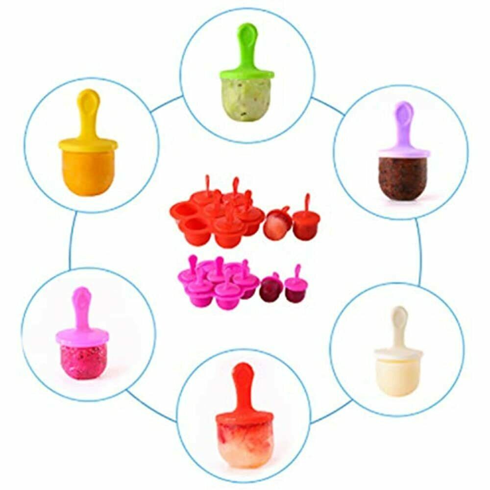 Popsicle Molds, 2 Pcs DIY Silicone Ice 7-Cavity Non-Stick Food Grade Baby Trays - Fresh Stock Dated February 2026