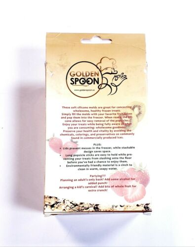 Golden Spoon Silicone Popsicle Makers W/ Reusable Sticks 2pk Makes 4 Popsicles - Fresh Stock Dated December 2025