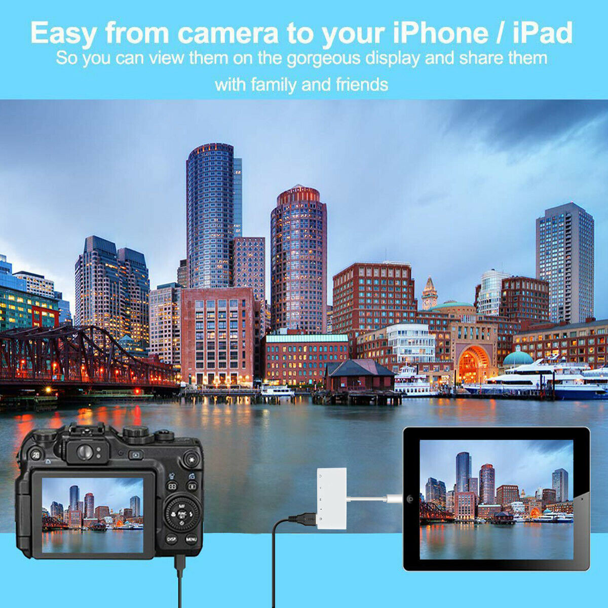 SD Card Reader Adapter USB OTG Camera Connection for iPhone iPad Support IOS 13 - Fresh Stock Dated February 2026