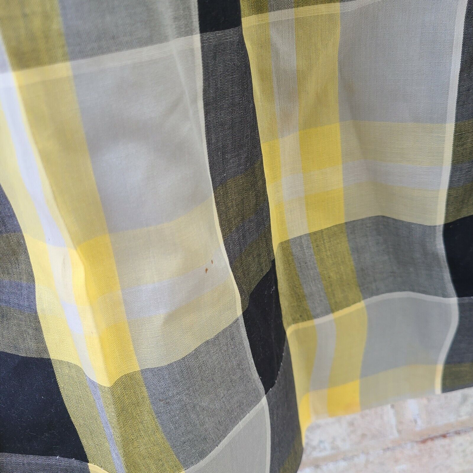 Antique Vintage 1930s 40s Yellow & Gray Tartan Plaid Skirt Picnic Summer Pin Up - Fresh Stock Dated March 2026