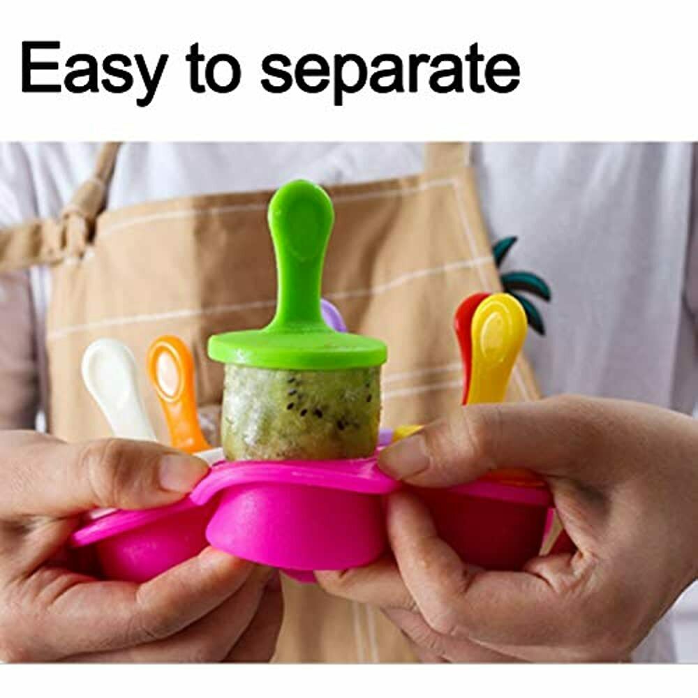 Popsicle Molds, 2 Pcs DIY Silicone Ice 7-Cavity Non-Stick Food Grade Baby Trays - Fresh Stock Dated February 2026