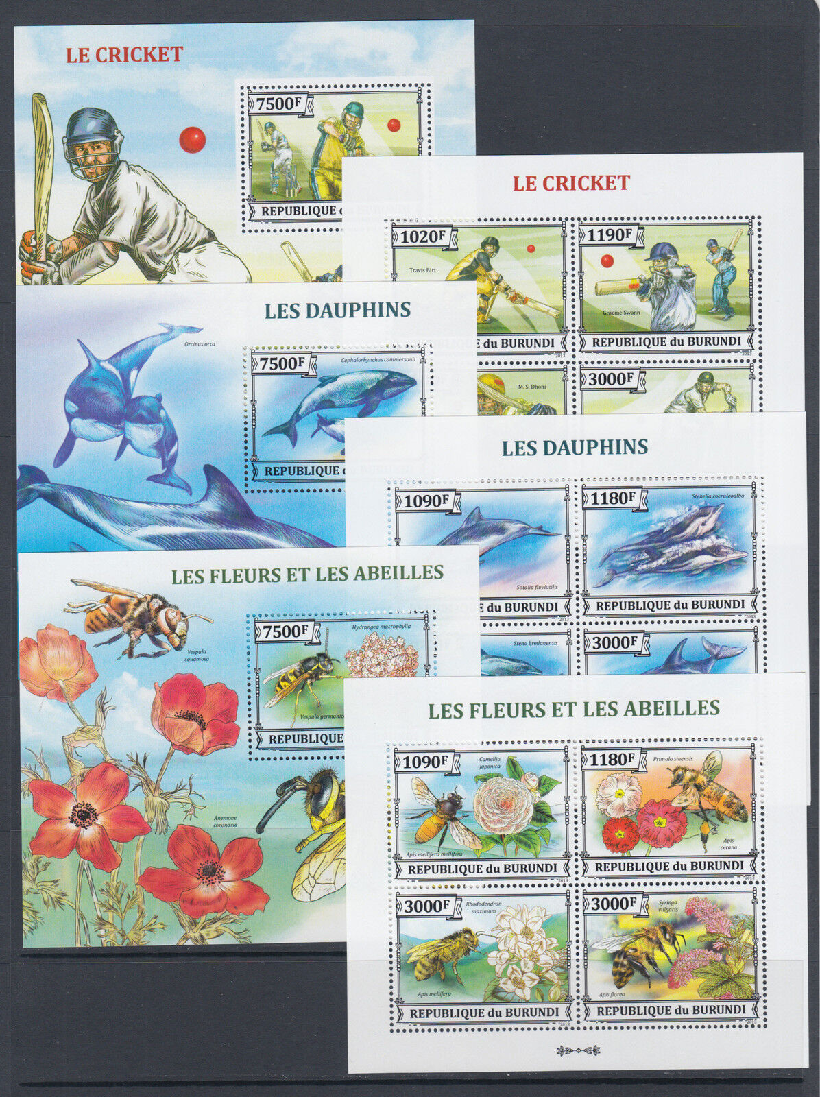 Burundi Sc 1381-1430 MNH. 2013 Brasiliana PHILEX, complete set of 50 s/s, VF - Fresh Stock Dated December 2025