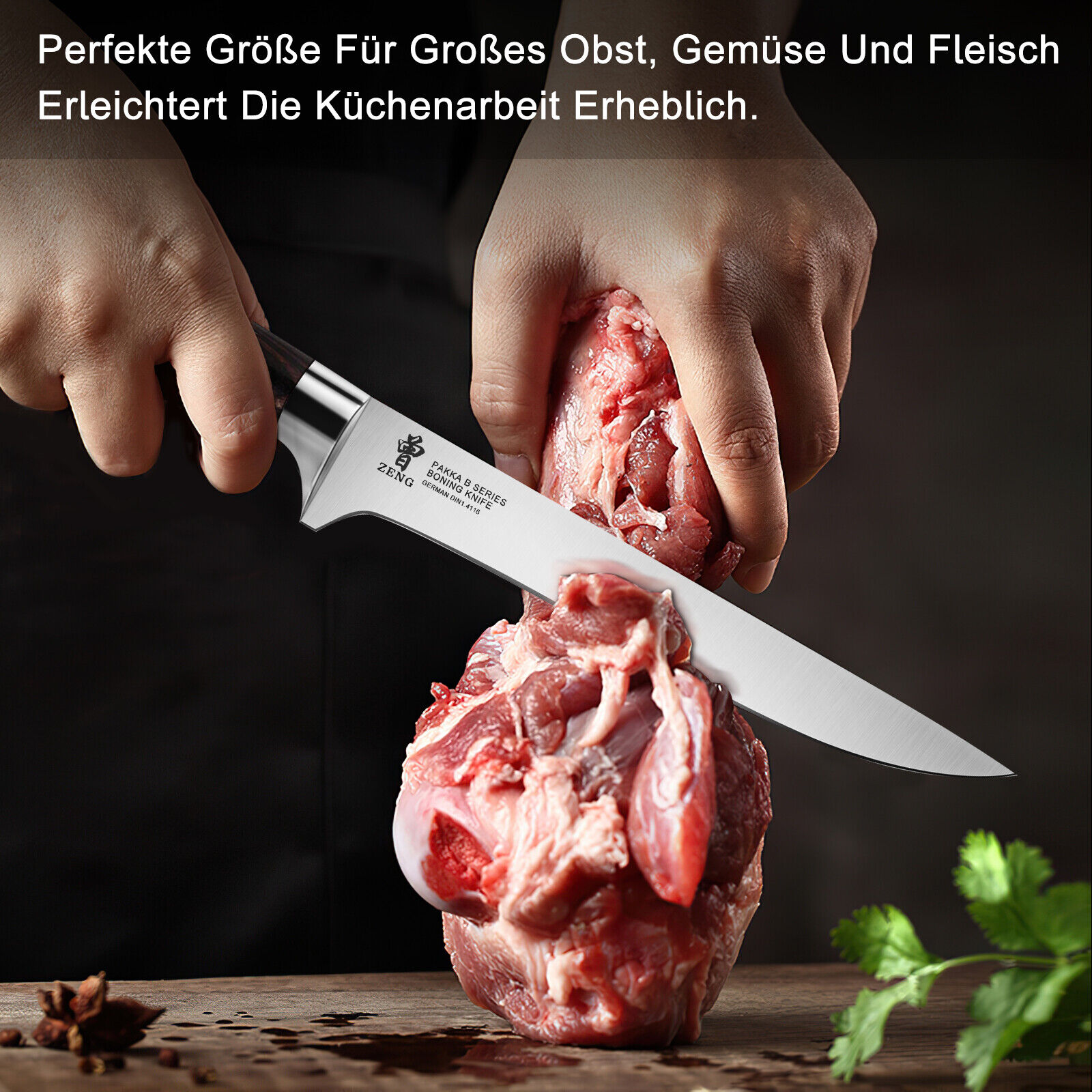 Knife Set, 15-Piece Kitchen Knife Set with Block Wooden German Stainless Steel - Fresh Stock Dated February 2026